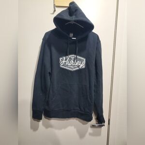 Hurley Black Shirt with Ribbed Cuffs and Sporty Design Hoodie Medium